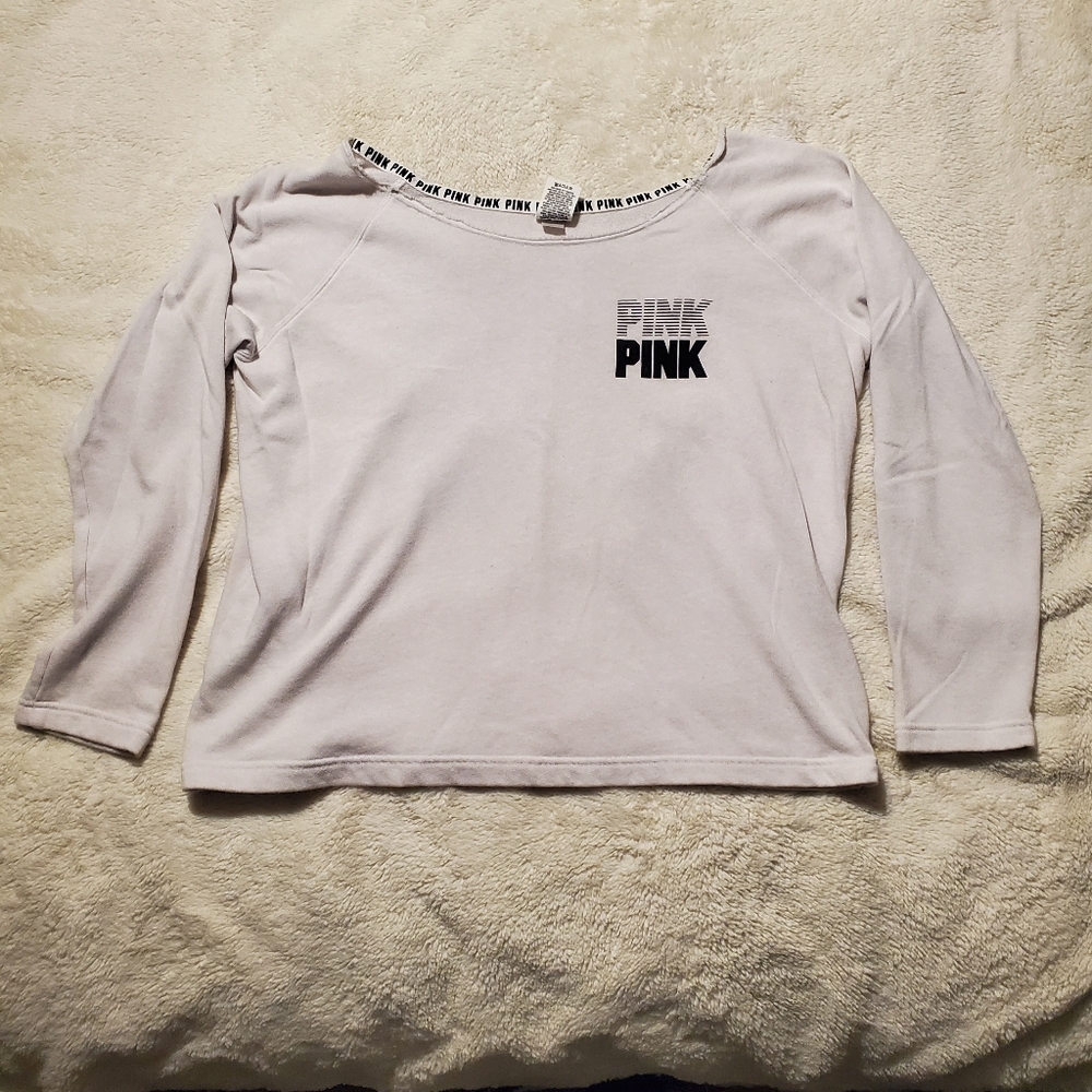 PINK crew neck crop top